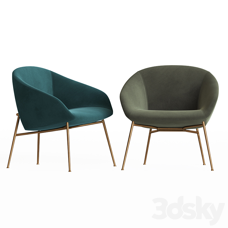 Love swivelling armchair calligaris 3DS Max - thumbnail 2