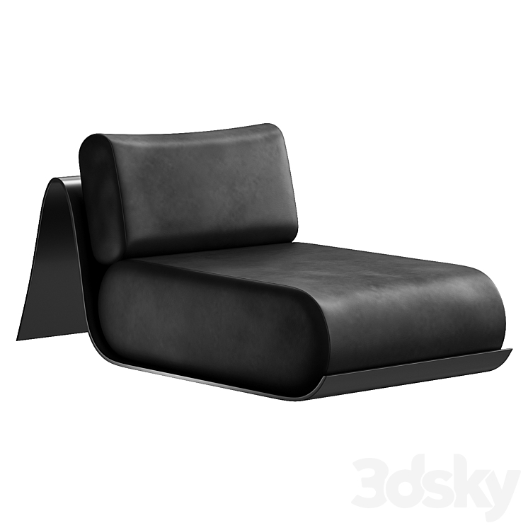 Low easy chair 3DS Max Model - thumbnail 1