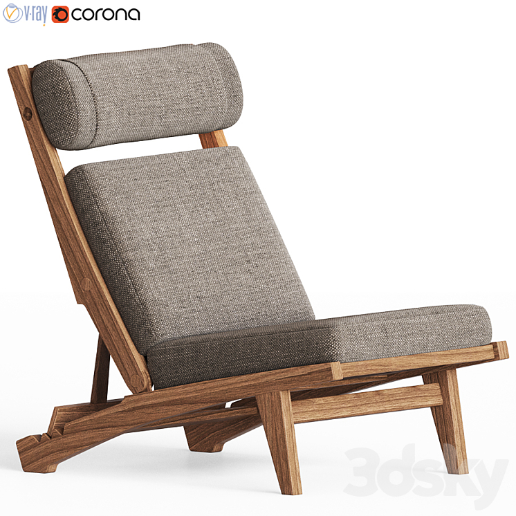 Low Lounge Chair by Hans J. Wegner 3DS Max - thumbnail 1