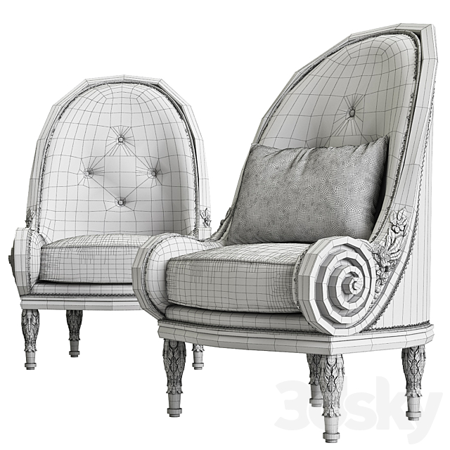 Luciano Zonta Nautile Armchair 3ds Max - thumbnail 3