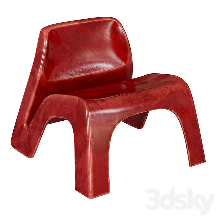 Luigi Colani – Fiberglass lounge chair 3DS Max Model - thumbnail 1