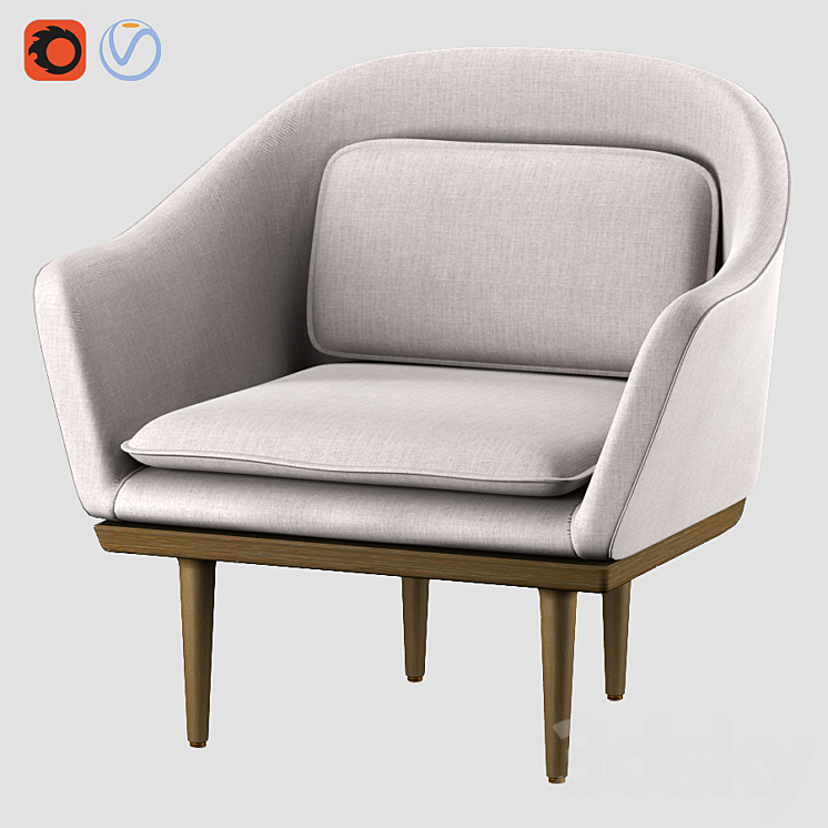 Lunar Lounge Chair Large 3DS Max - thumbnail 2