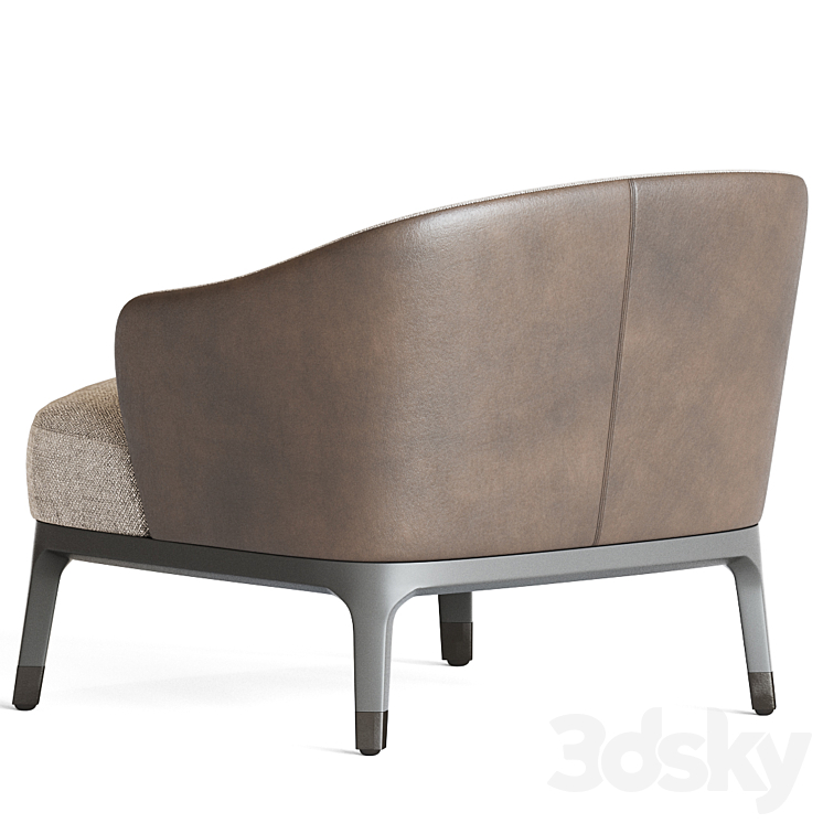 Lungotevere Leather Armchair Artemest 3DS Max - thumbnail 2