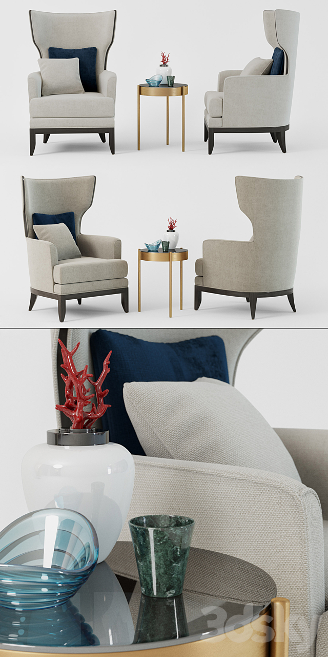 LuxDeco Selva Vendome Bergere Armchair 3DSMax File - thumbnail 2