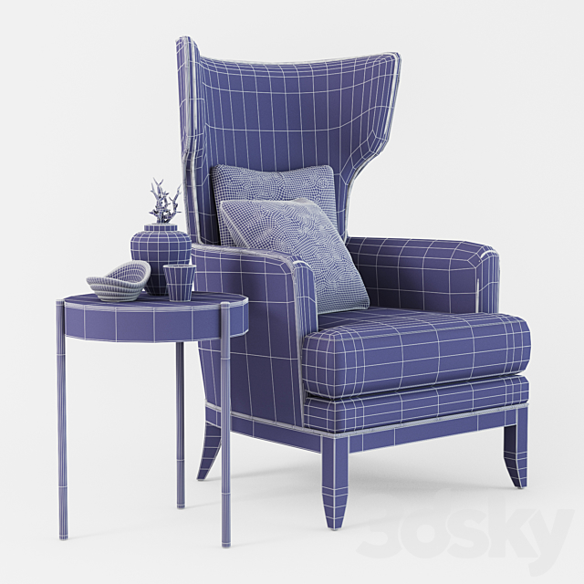 LuxDeco Selva Vendome Bergere Armchair 3DSMax File - thumbnail 3