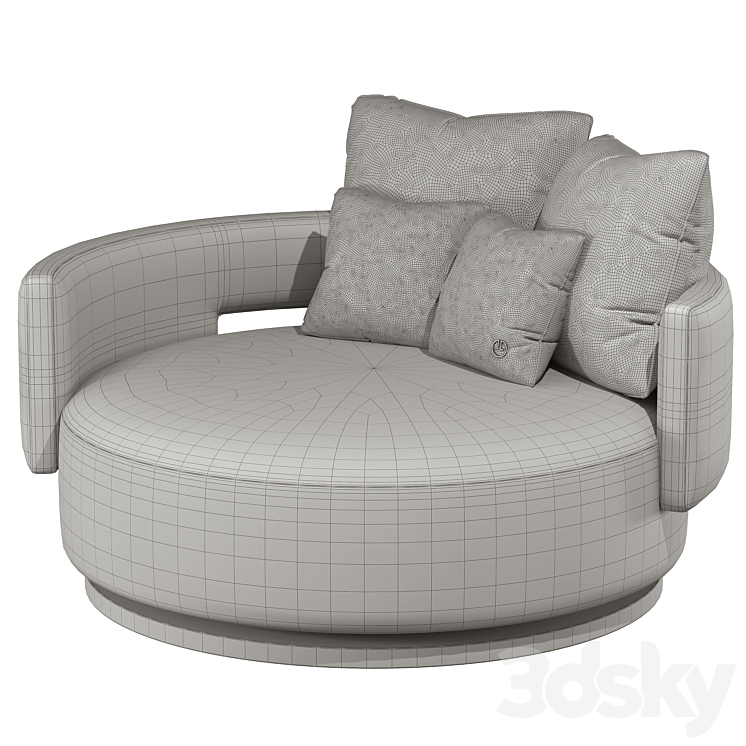 luxence elsa armchair 3DS Max - thumbnail 2