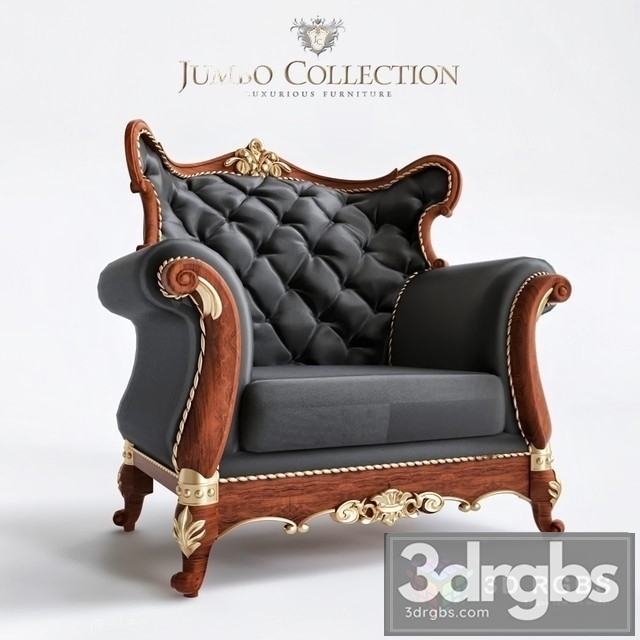 Luxury Classic Jumbo Armchair 3dsmax Download - thumbnail 1