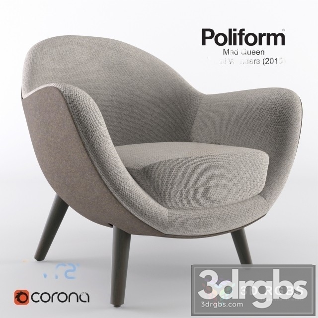 Mad Queen Poliform Armchair 3dsmax Download - thumbnail 1