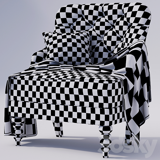 Mahoney Accent Chair 3DS Max Model - thumbnail 3