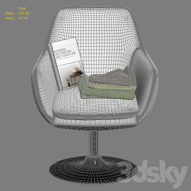 Maisons du Monde Ginko armchair 3DSMax File - thumbnail 2