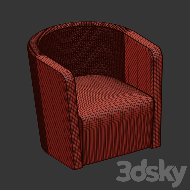 Malerba armchair red carpet collection (RC 508) 3DSMax File - thumbnail 3