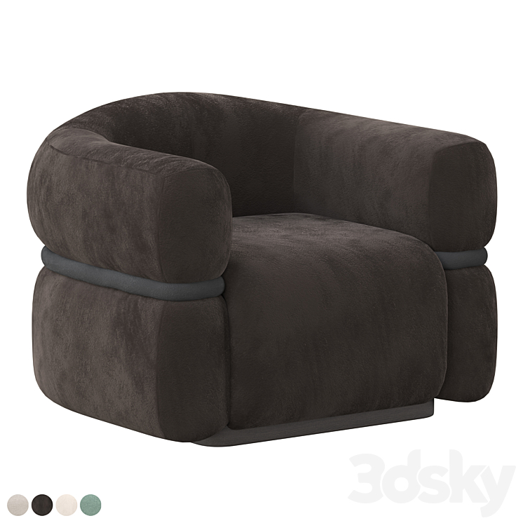 Malibu Armchair by Dooq 3DS Max - thumbnail 1