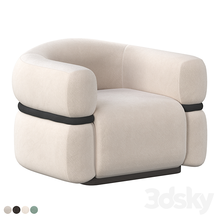 Malibu Armchair by Dooq 3DS Max - thumbnail 2