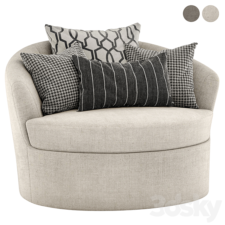 Malvern swivel chair 3DS Max - thumbnail 1