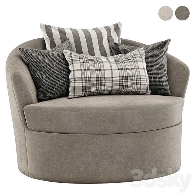 Malvern swivel chair 3DS Max - thumbnail 2