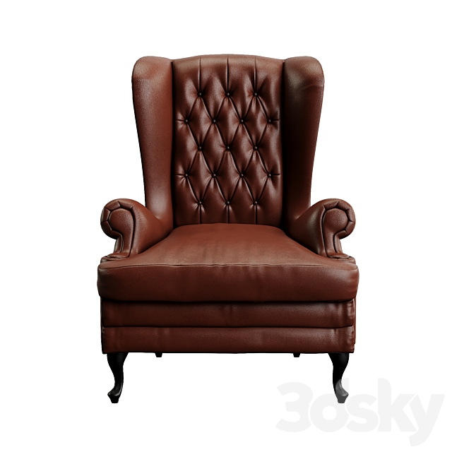 Manchester Classic Armchair 3DS Max Model - thumbnail 2