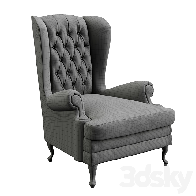 Manchester Classic Armchair 3DS Max Model - thumbnail 3