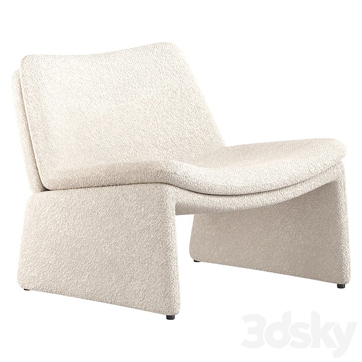 Mara Hoffman Chair and Ottoman West Elm 3DS Max Model - thumbnail 1