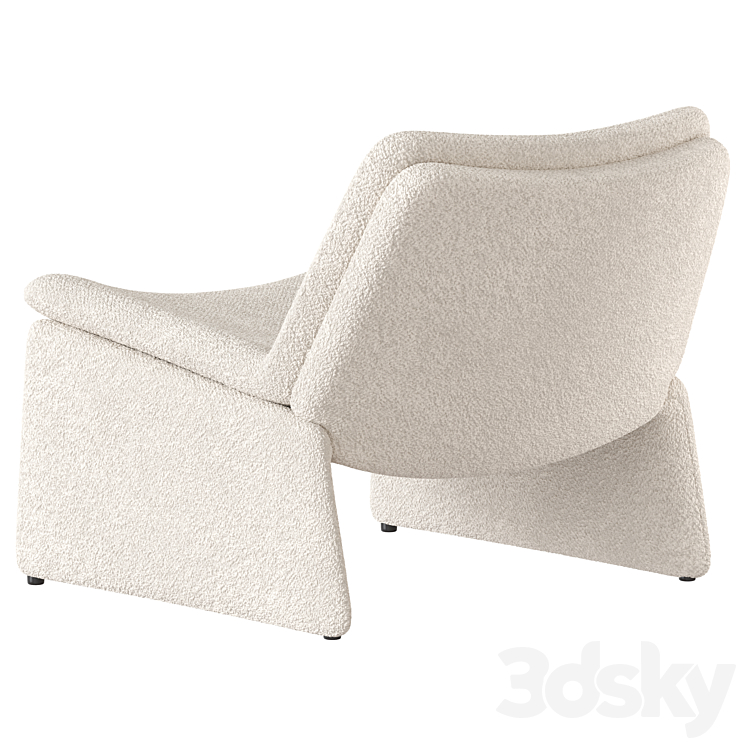 Mara Hoffman Chair and Ottoman West Elm 3DS Max Model - thumbnail 2