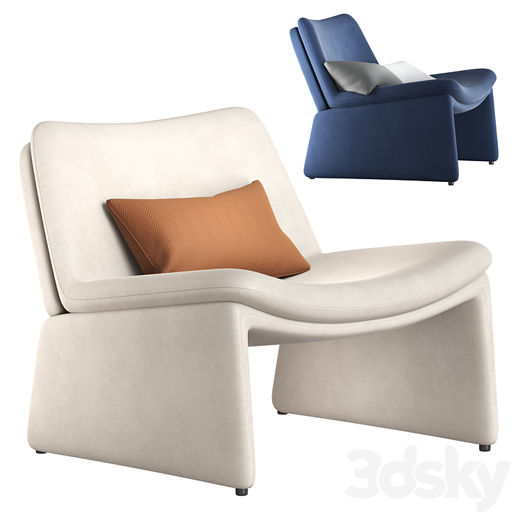 Mara Hoffman Chair West Elm 3DS Max Model - thumbnail 3