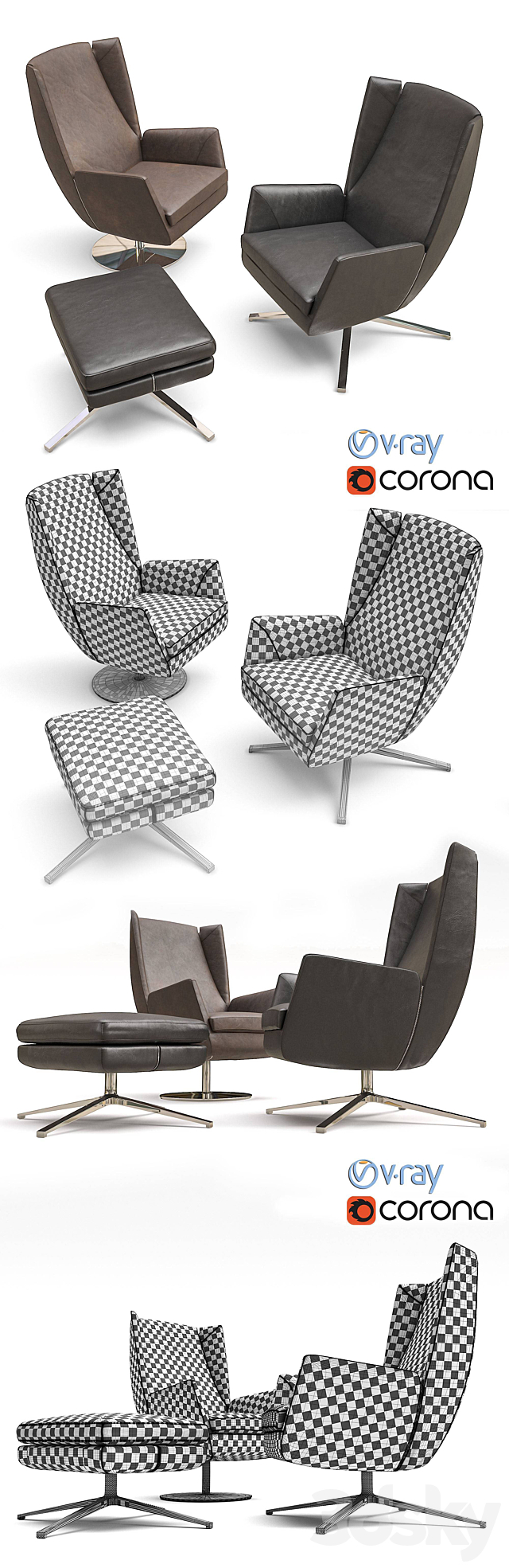 Marelli armchair Fly 3DSMax File - thumbnail 3