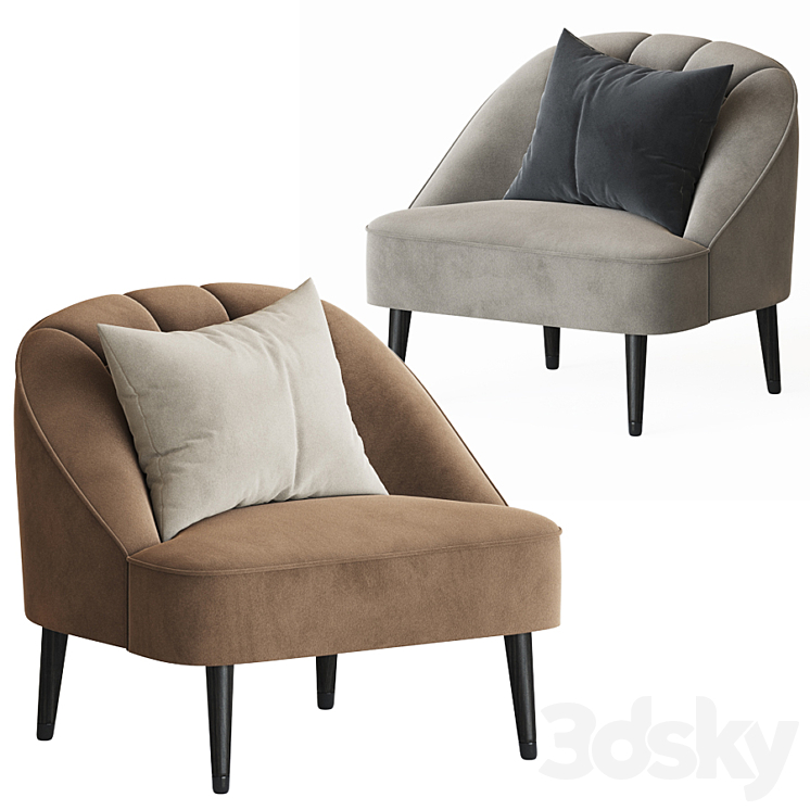 Margot accent armchair made 3DS Max - thumbnail 1