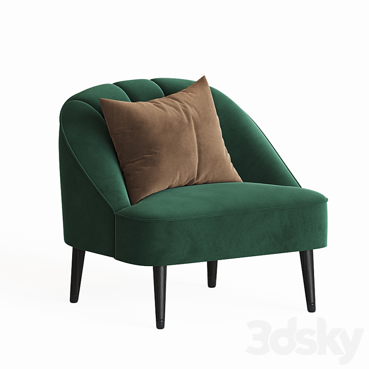 Margot accent armchair made 3DS Max - thumbnail 2