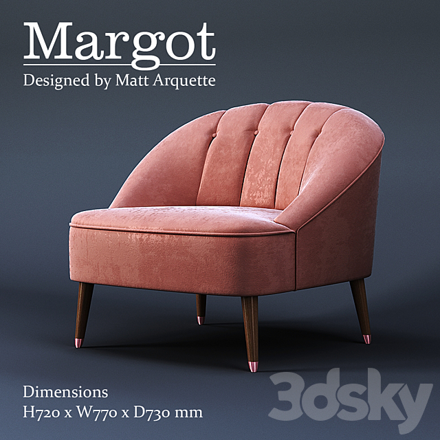 Margot Armchair 3DSMax File - thumbnail 1