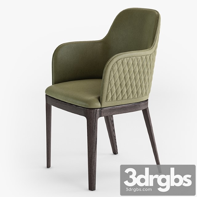 Margot Quilted Wood Armchair 3dsmax Download - thumbnail 1