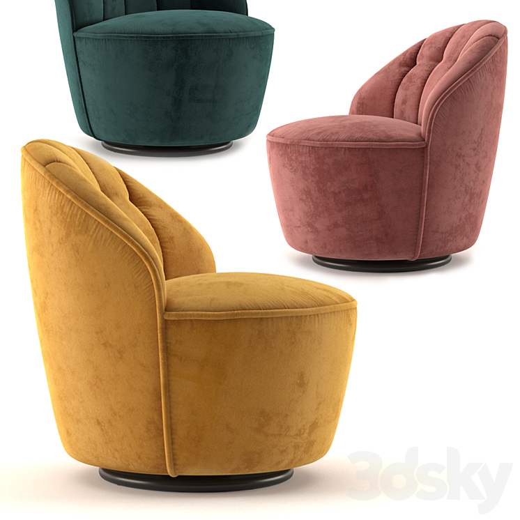 Margot Swivel Accent Chair 3DS Max - thumbnail 1