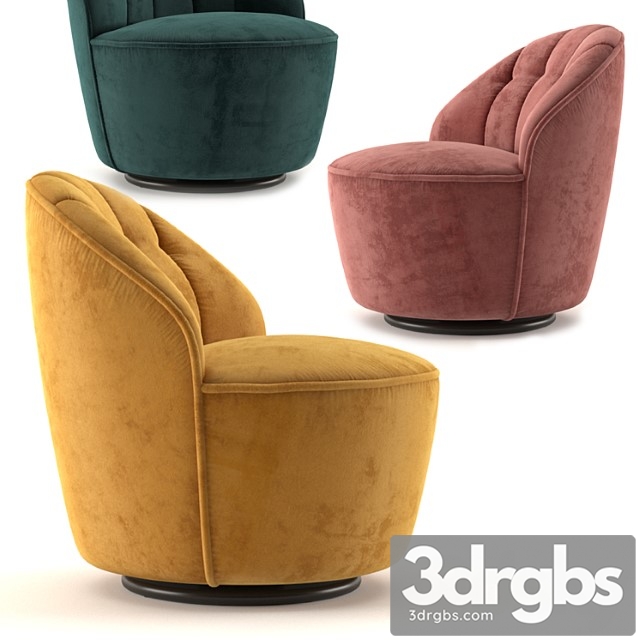 Margot Swivel Accent Chair 3dsmax Download - thumbnail 1