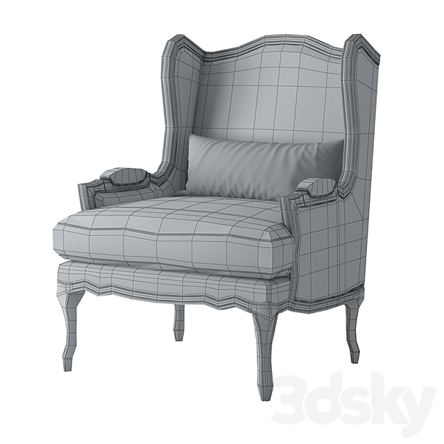 Marion Wing Back Armchair. Brosa. 3DS Max Model - thumbnail 3