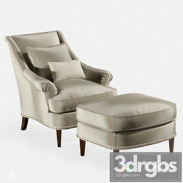 Marler Ottoman Armchair 3dsmax Download - thumbnail 1