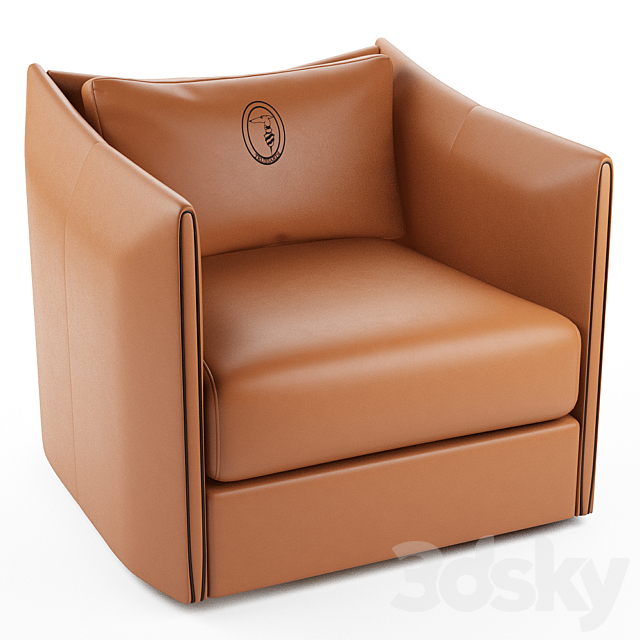 Maryl leather armchair 3ds Max - thumbnail 1