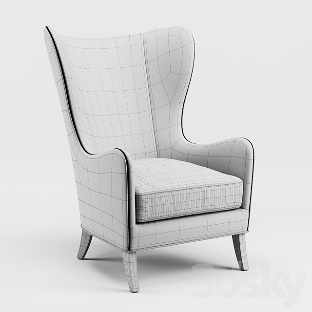 Massoud Viviette Wing Chair 3DSMax File - thumbnail 3