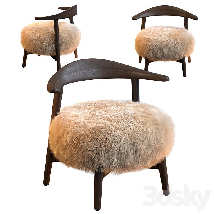 Matador shearling chair 3DS Max - thumbnail 1