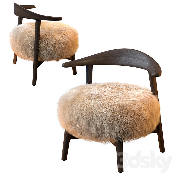 Matador shearling chair 3DS Max - thumbnail 2