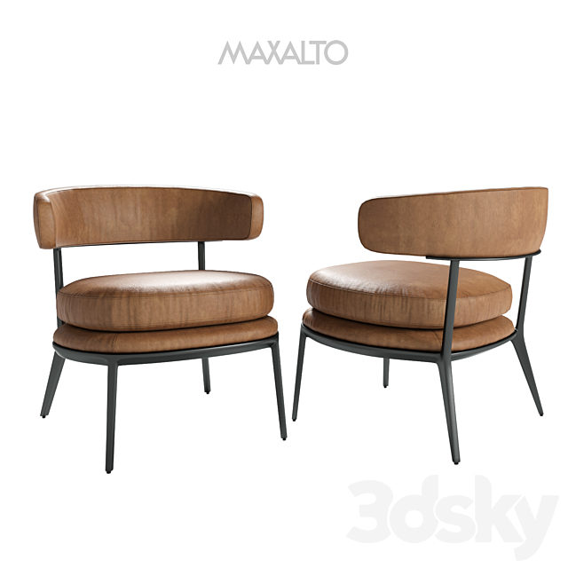 Maxalto Caratos armchair 3DS Max Model - thumbnail 2