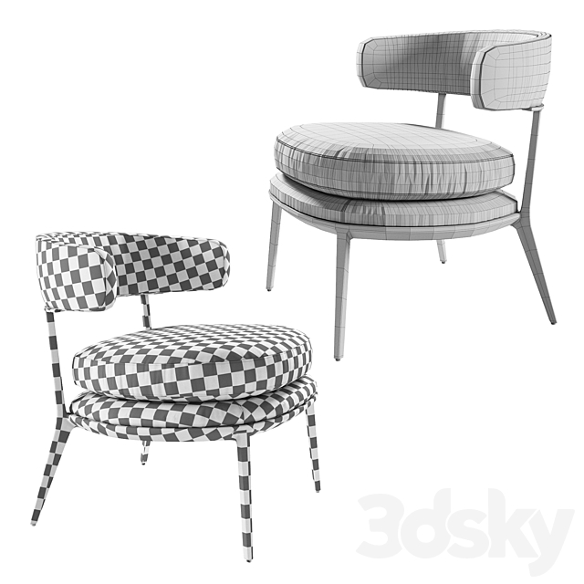 Maxalto Caratos armchair 3DS Max Model - thumbnail 3