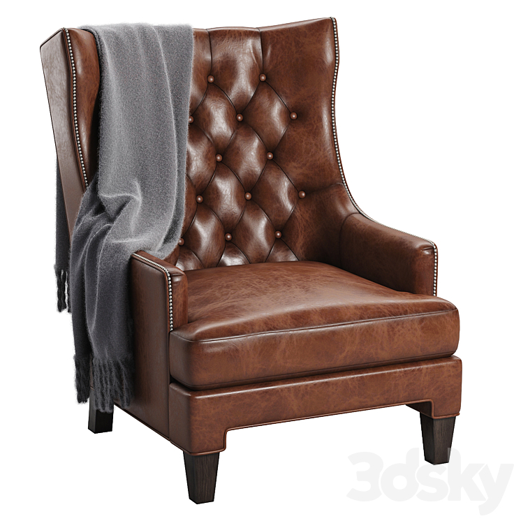 Maximus Wingback Chair 3DS Max - thumbnail 1