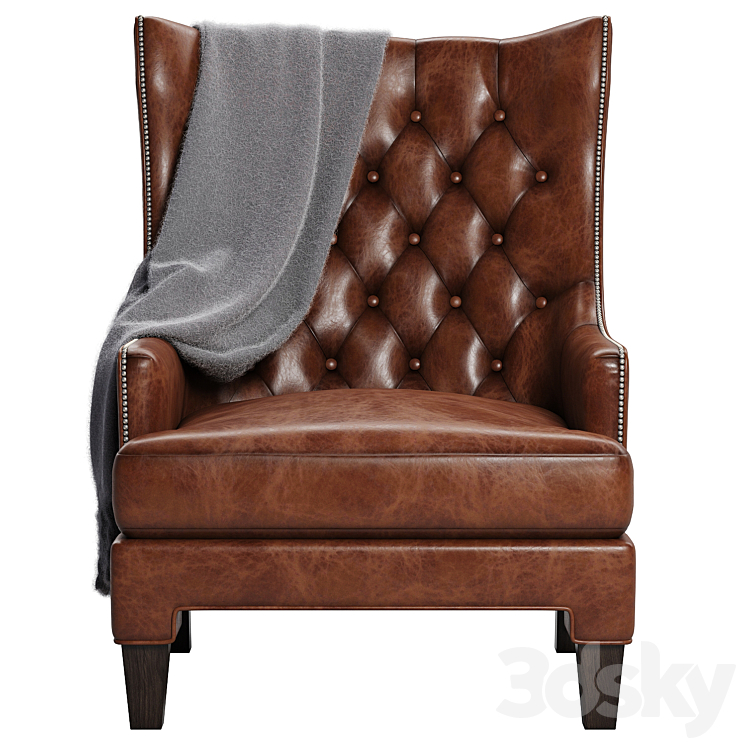 Maximus Wingback Chair 3DS Max - thumbnail 2