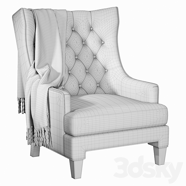 Maximus Wingback Chair 3DSMax File - thumbnail 3