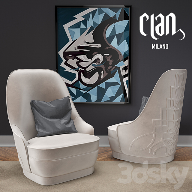 MAYA Armchair Clan 3DSMax File - thumbnail 1