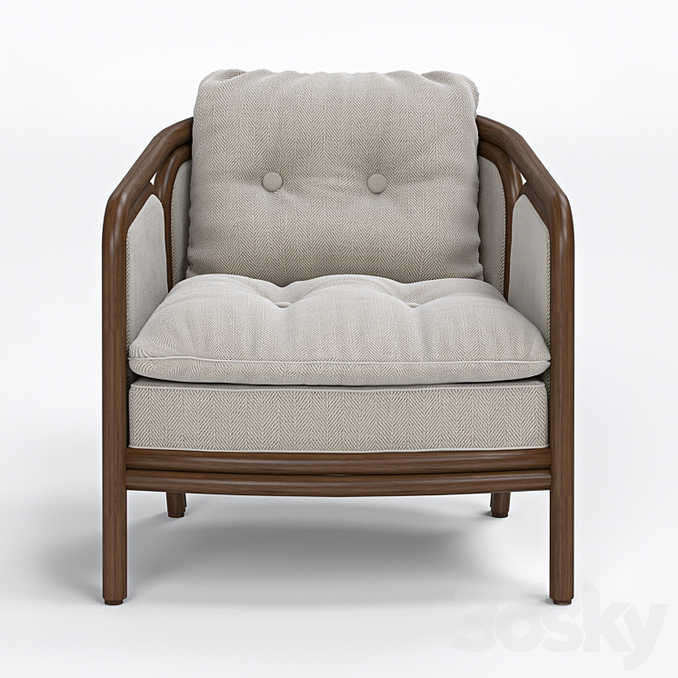 McGuire: Barbara Barry Ojai Lounge Chair 3DS Max Model - thumbnail 2