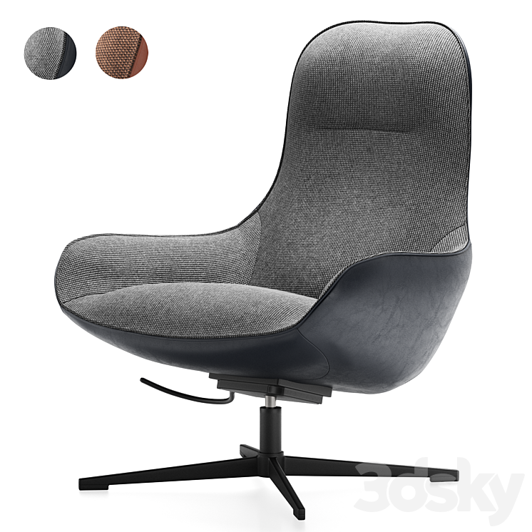 Meg Rolf Benz armchair and ottoman 3DS Max Model - thumbnail 1