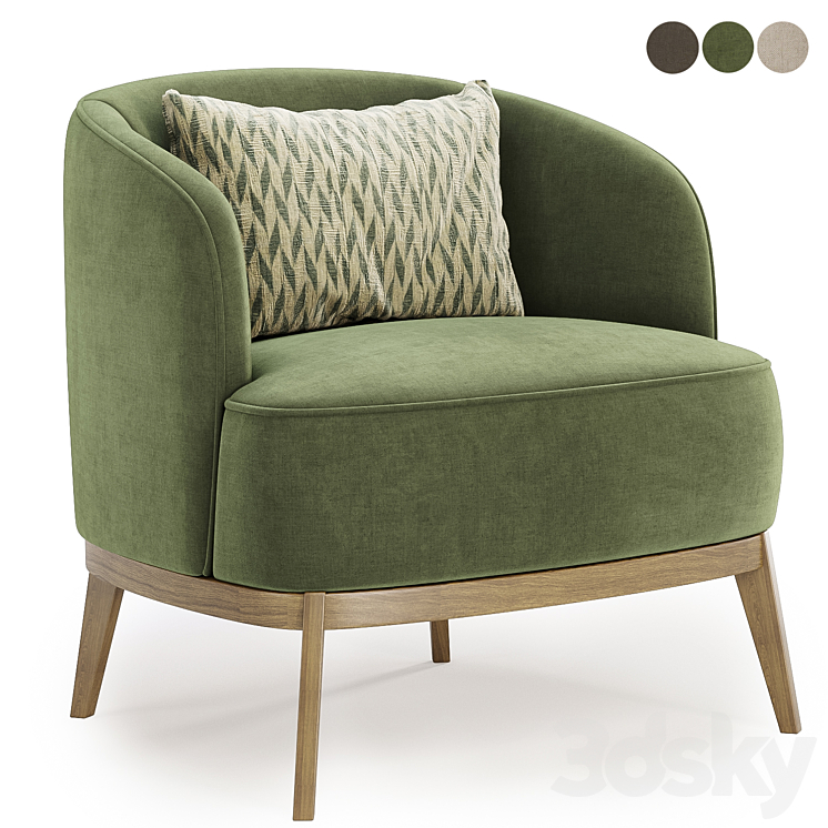 megan arm chair 3DS Max Model - thumbnail 2