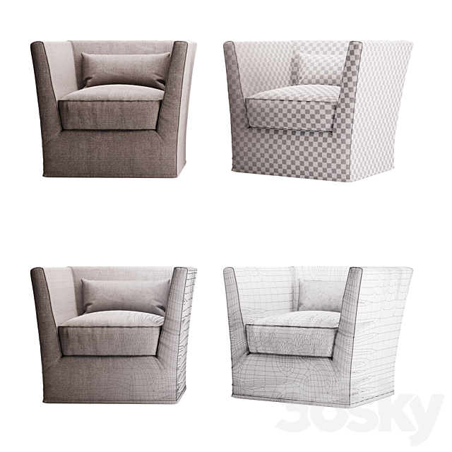 Meridiani Queen armchair 3ds Max - thumbnail 2