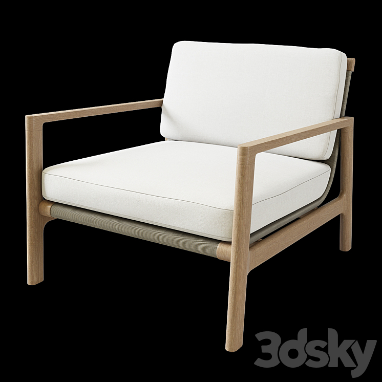 MESA TEAK LOUNGE CHAIR 3DS Max - thumbnail 1