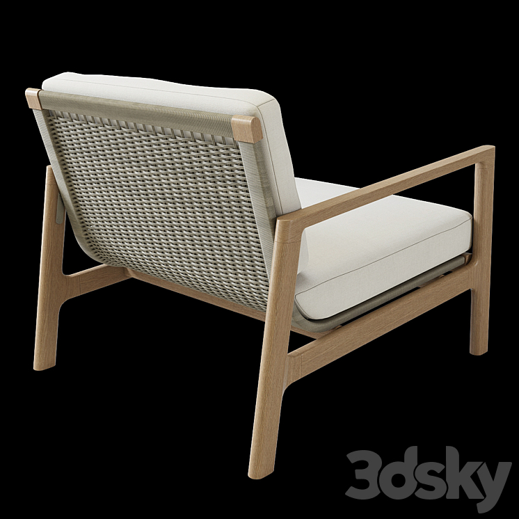 MESA TEAK LOUNGE CHAIR 3DS Max - thumbnail 2