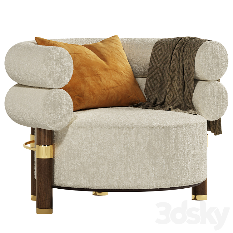 Mezzo Collection Rogers armchair 3DS Max Model - thumbnail 1